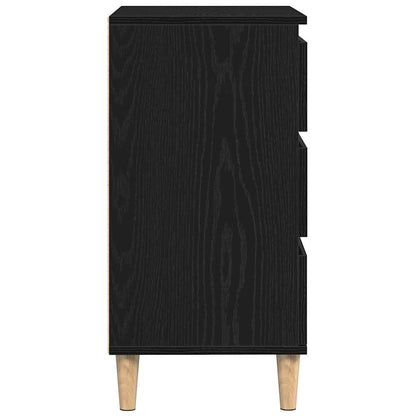 Sideboard with Drawer Black Oak 60 x 35 x 70 cm Engineered Wood