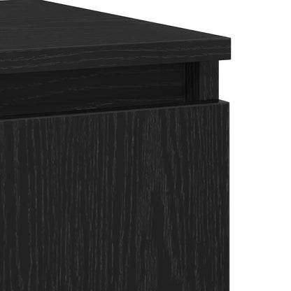 Sideboard with Drawer Black Oak 60 x 35 x 70 cm Engineered Wood