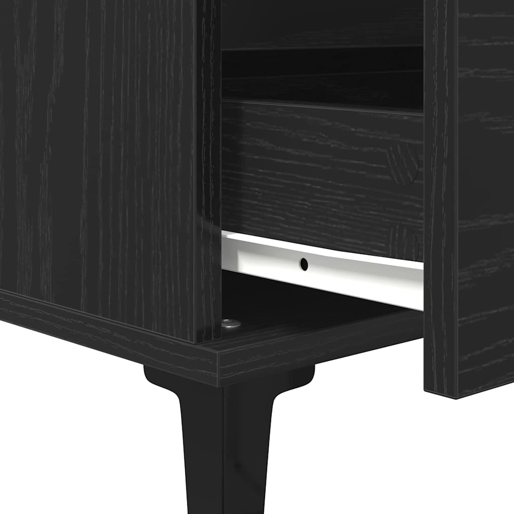 Sideboard with Drawer Black Oak 60 x 35 x 70 cm Engineered Wood