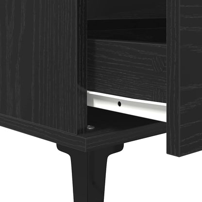 Sideboard with Drawer Black Oak 60 x 35 x 70 cm Engineered Wood