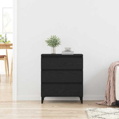 Sideboard with Drawer Black Oak 60 x 35 x 70 cm Engineered Wood