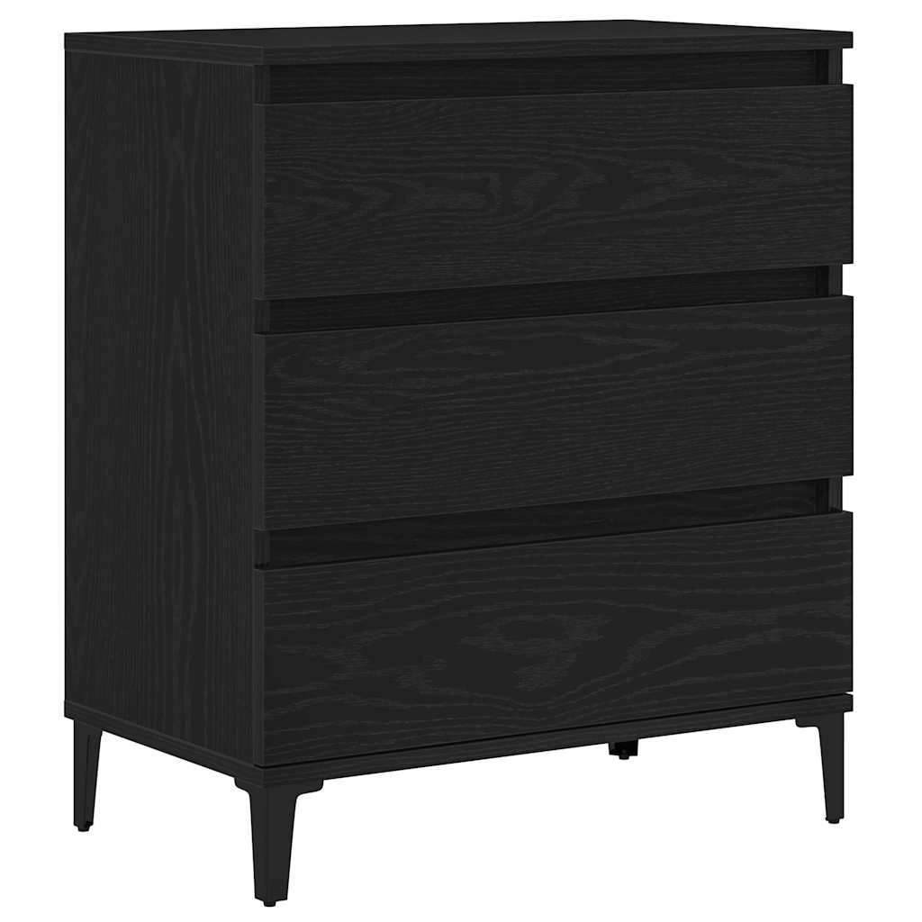 Sideboard with Drawer Black Oak 60 x 35 x 70 cm Engineered Wood