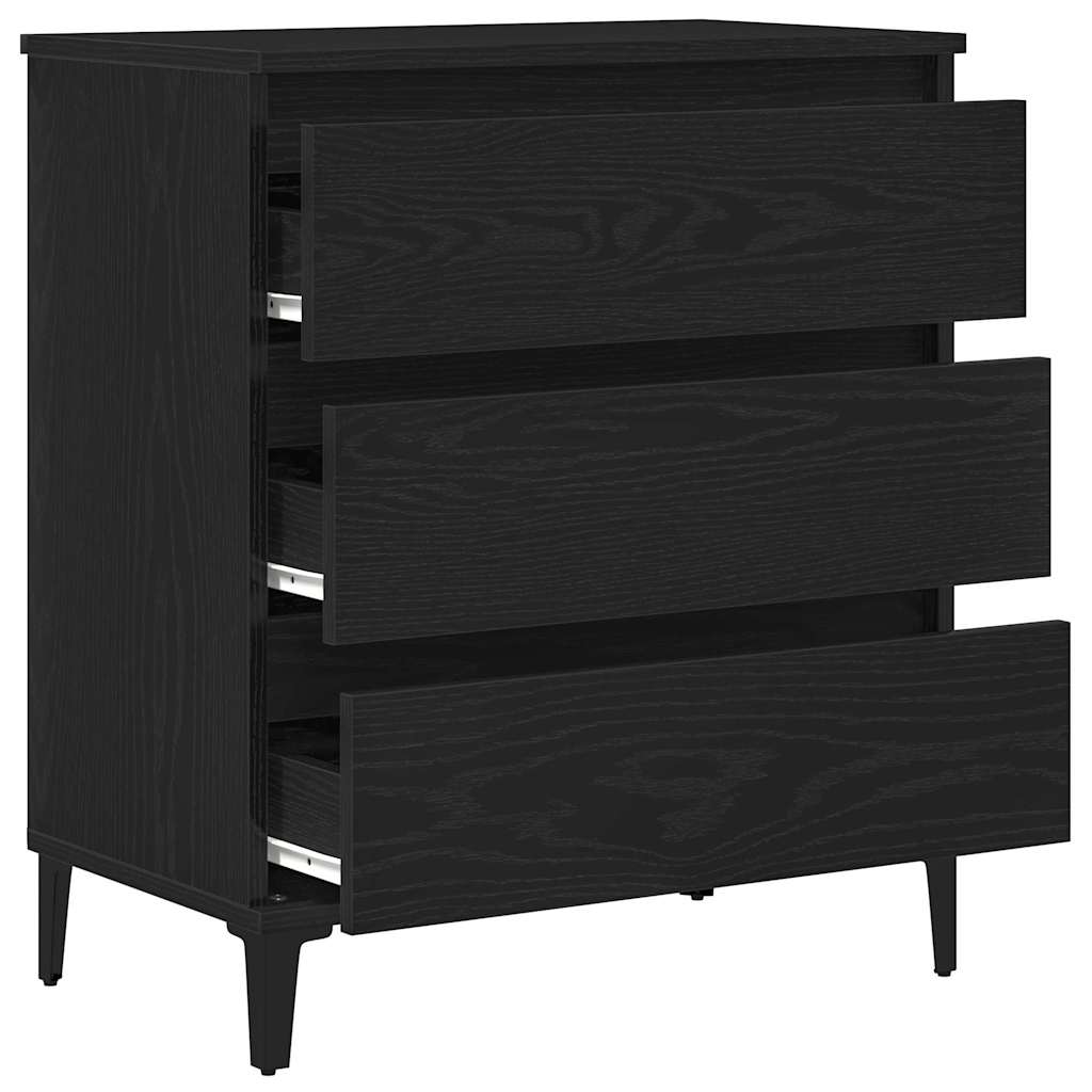 Sideboard with Drawer Black Oak 60 x 35 x 70 cm Engineered Wood