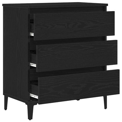 Sideboard with Drawer Black Oak 60 x 35 x 70 cm Engineered Wood