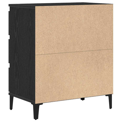 Sideboard with Drawer Black Oak 60 x 35 x 70 cm Engineered Wood