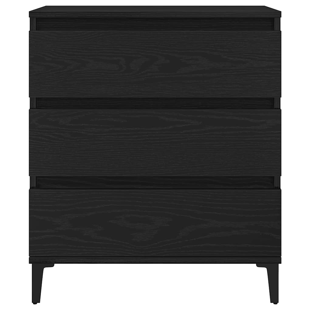 Sideboard with Drawer Black Oak 60 x 35 x 70 cm Engineered Wood