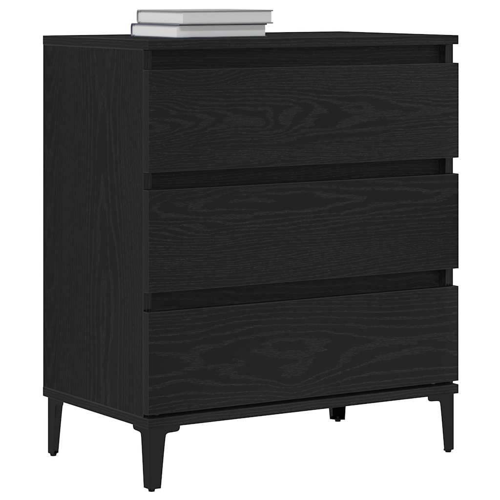 Sideboard with Drawer Black Oak 60 x 35 x 70 cm Engineered Wood