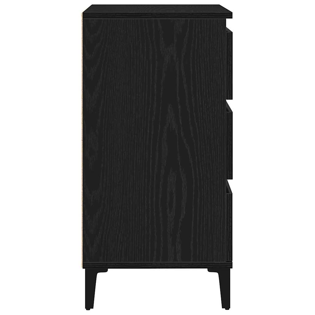 Sideboard with Drawer Black Oak 60 x 35 x 70 cm Engineered Wood