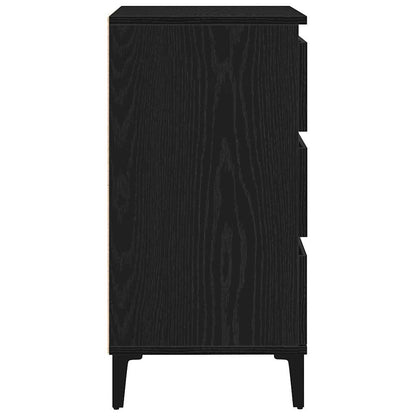 Sideboard with Drawer Black Oak 60 x 35 x 70 cm Engineered Wood