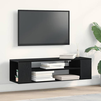 TV Cabinet Black Oak 100 x 30 x 26.5 cm Engineered Wood