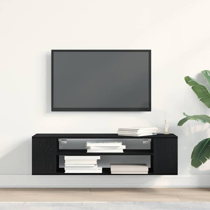 TV Cabinet Black Oak 100 x 30 x 26.5 cm Engineered Wood