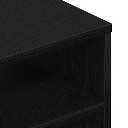Wall Shelf with Door Black Oak 102 x 30 x 29 cm Engineered Wood