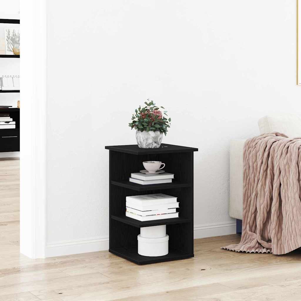 Side Cabinet Black Oak 35 x 35 x 55 cm Engineered Wood