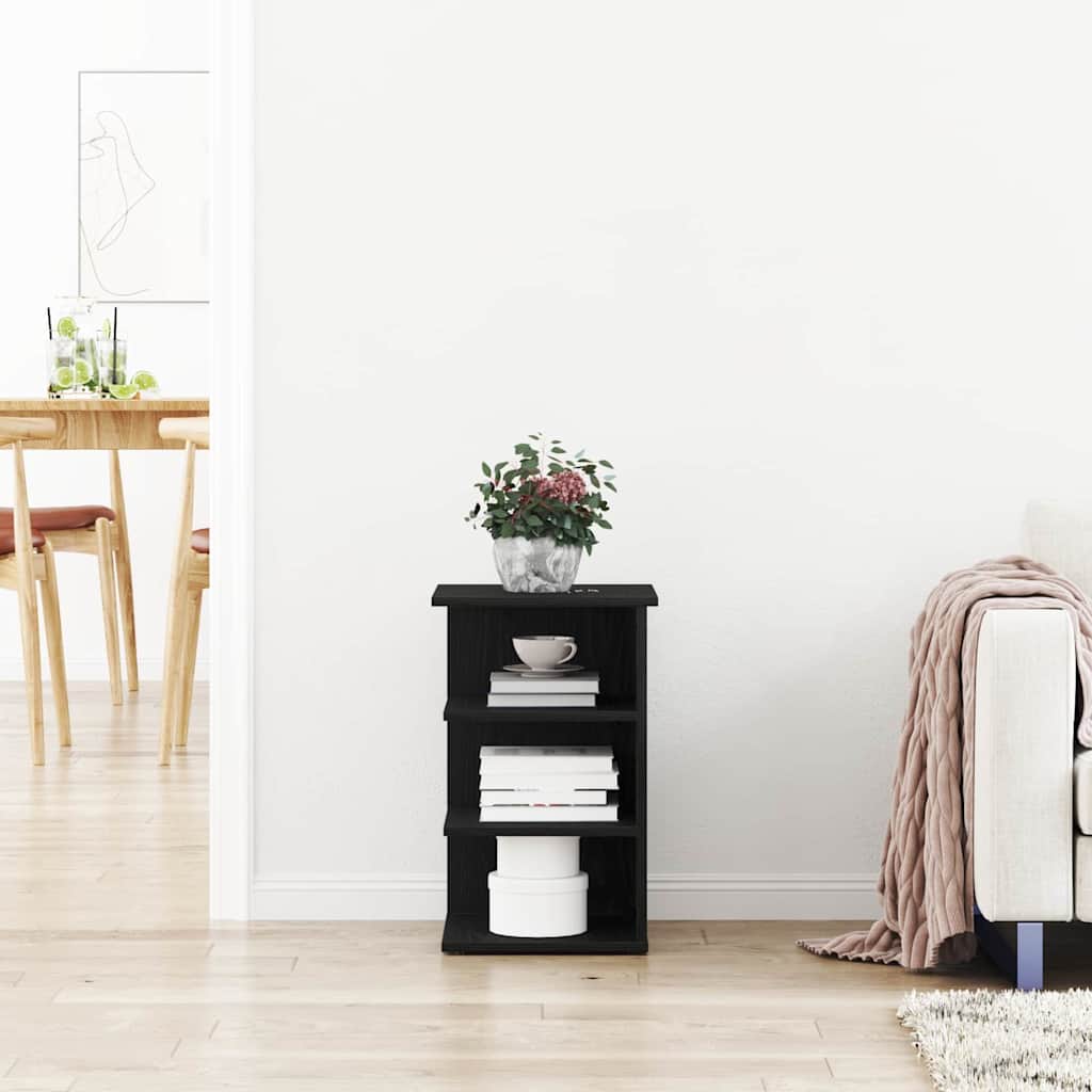 Side Cabinet Black Oak 35 x 35 x 55 cm Engineered Wood