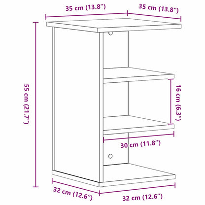 Side Cabinet Black Oak 35 x 35 x 55 cm Engineered Wood