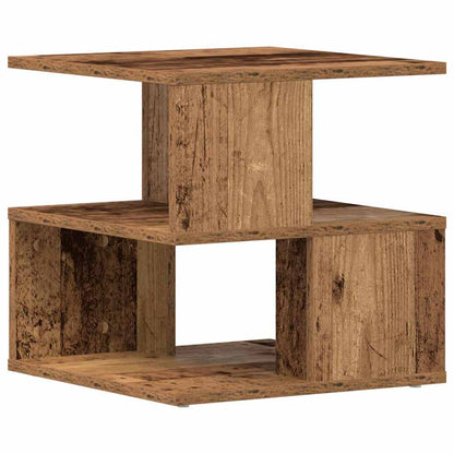Side Table with Shelf Old Wood 30 x 30 x 55 cm Engineered Wood