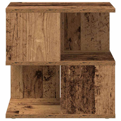 Side Table with Shelf Old Wood 30 x 30 x 55 cm Engineered Wood