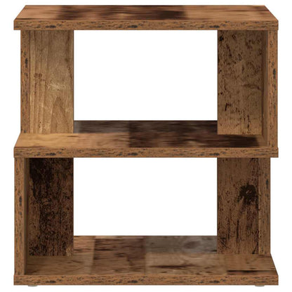 Side Table with Shelf Old Wood 30 x 30 x 55 cm Engineered Wood