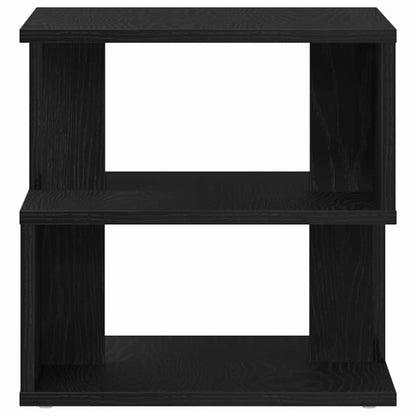 Side Table with Shelf Black Oak 30 x 30 x 55 cm Engineered Wood