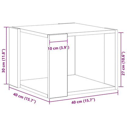 Coffee Table Black Oak 40 x 40 x 30 cm Engineered Wood