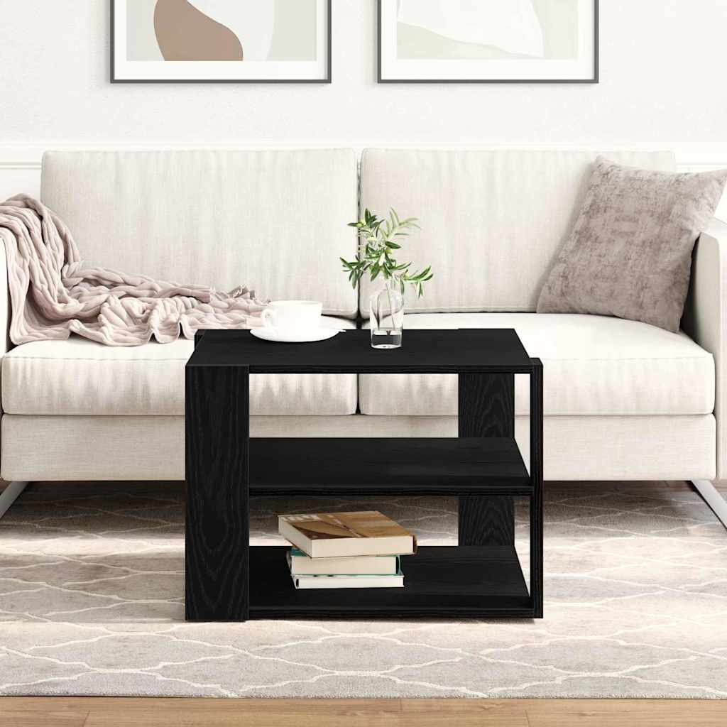 Coffee Table Black Oak 58 x 58 x 40 cm Engineered Wood