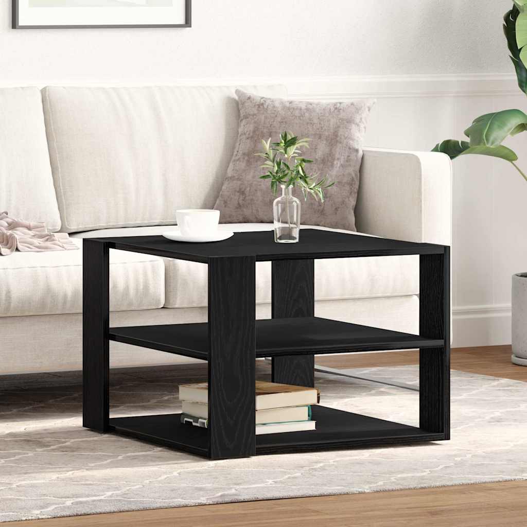 Coffee Table Black Oak 58 x 58 x 40 cm Engineered Wood