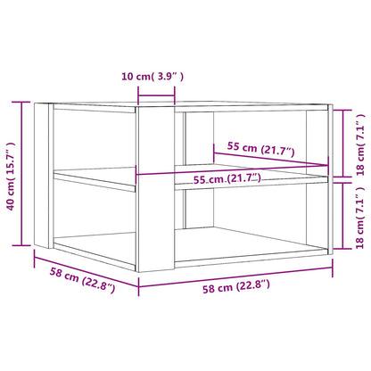 Coffee Table Black Oak 58 x 58 x 40 cm Engineered Wood