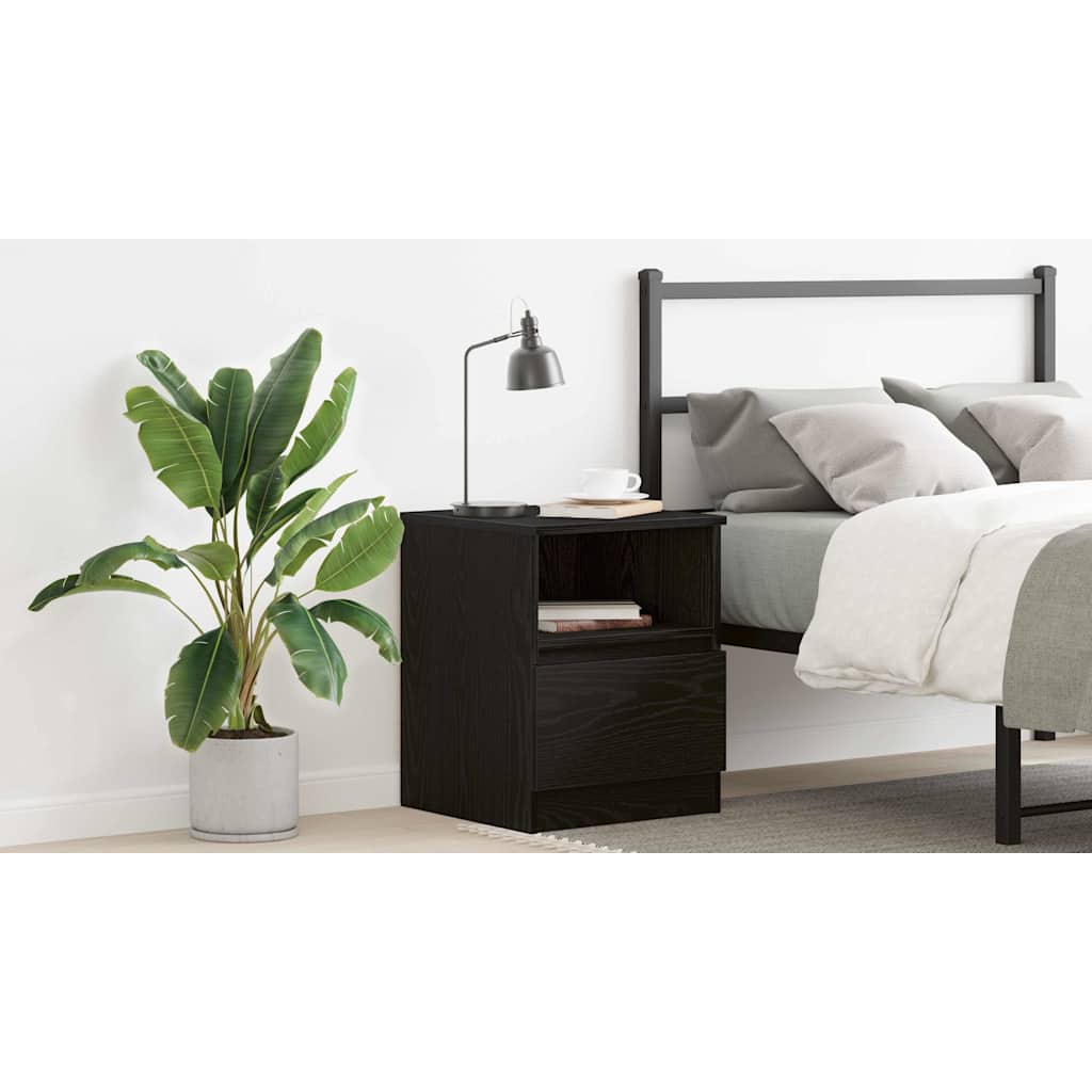 Bedside Cabinet Black Oak 40 x 40 x 50 cm Engineered Wood