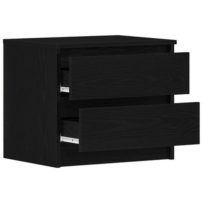Bedside Cabinet with Drawer 2 pcs Black Oak 50 x 40 x 43.5 cm