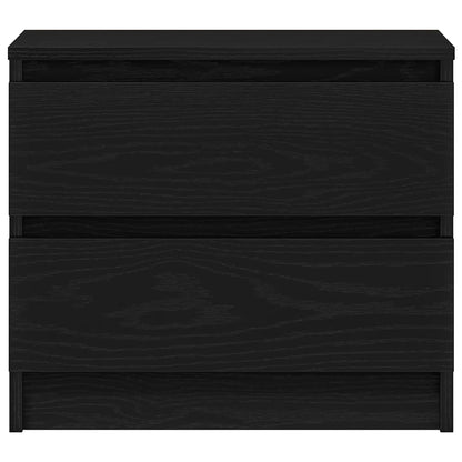 Bedside Cabinet with Drawer 2 pcs Black Oak 50 x 40 x 43.5 cm