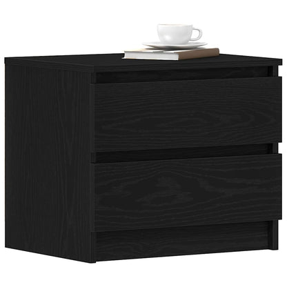 Bedside Cabinet with Drawer 2 pcs Black Oak 50 x 40 x 43.5 cm