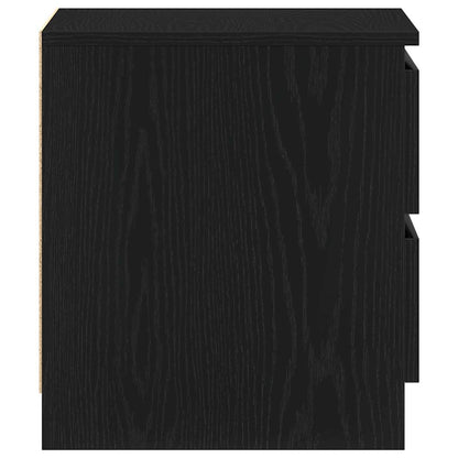 Bedside Cabinet with Drawer 2 pcs Black Oak 50 x 40 x 43.5 cm