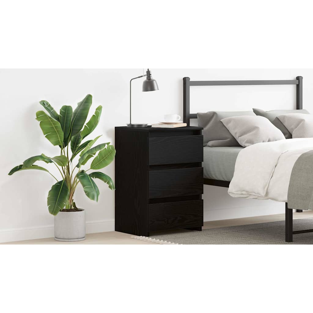 Bedside Cabinet Black Oak 40 x 35 x 62.5 cm Engineered Wood