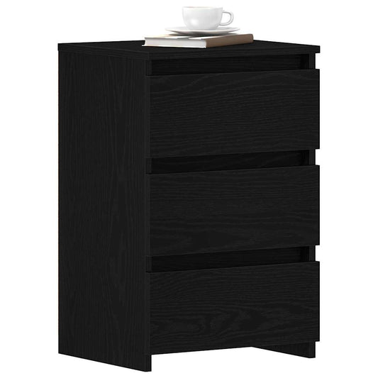Bedside Cabinet Black Oak 40 x 35 x 62.5 cm Engineered Wood