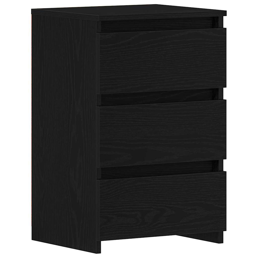 Bedside Cabinet with Drawer 2 pcs Black Oak 40 x 35 x 62.5 cm