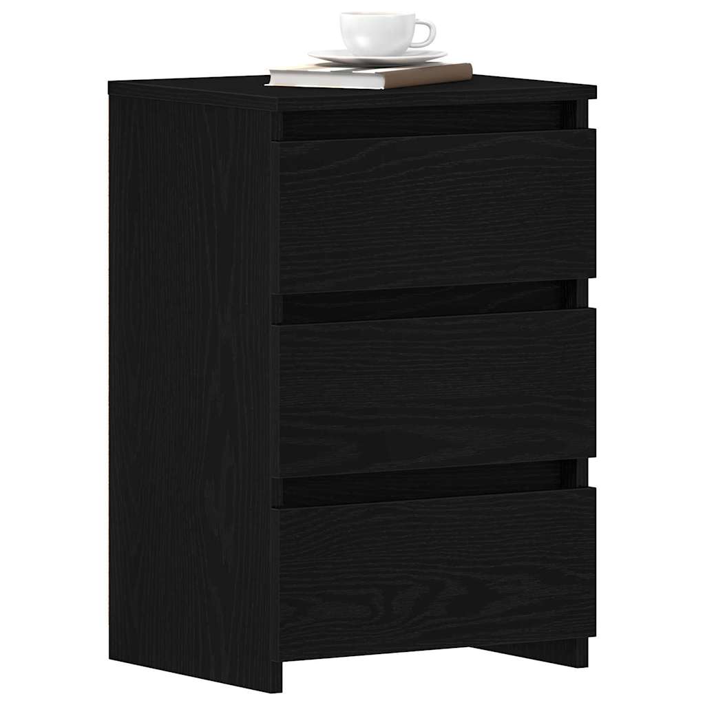 Bedside Cabinet with Drawer 2 pcs Black Oak 40 x 35 x 62.5 cm