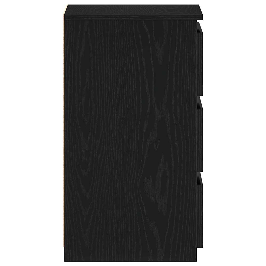 Bedside Cabinet with Drawer 2 pcs Black Oak 40 x 35 x 62.5 cm