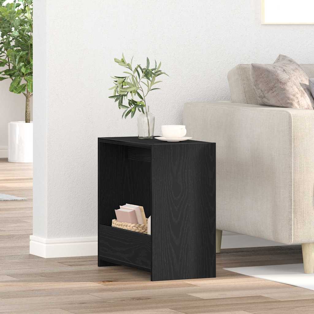 Side Table Black Oak 50 x 26 x 50 cm Engineered Wood
