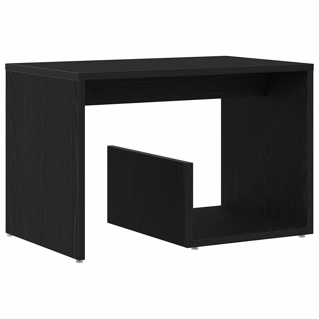 Side Table Black Oak 59 x 36 x 38 cm Engineered Wood