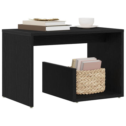 Side Table Black Oak 59 x 36 x 38 cm Engineered Wood