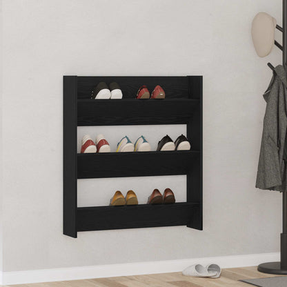 Shoe Cabinet 80 x 18 x 90 cm Engineered Wood Black Oak