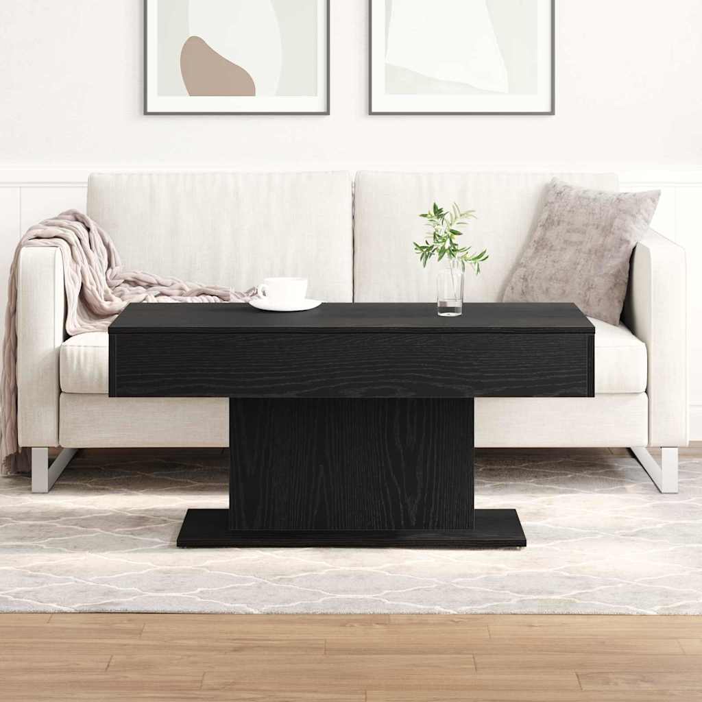 Coffee Table Black Oak 96 x 50 x 45 cm Engineered Wood