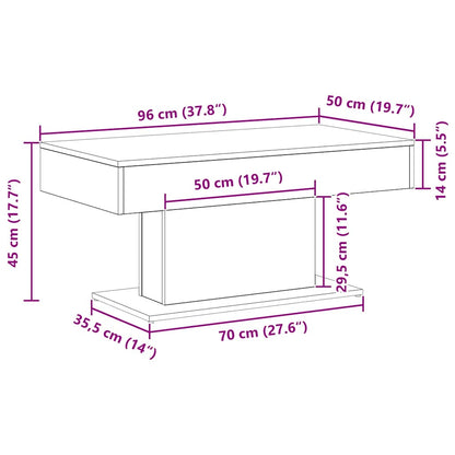 Coffee Table Black Oak 96 x 50 x 45 cm Engineered Wood