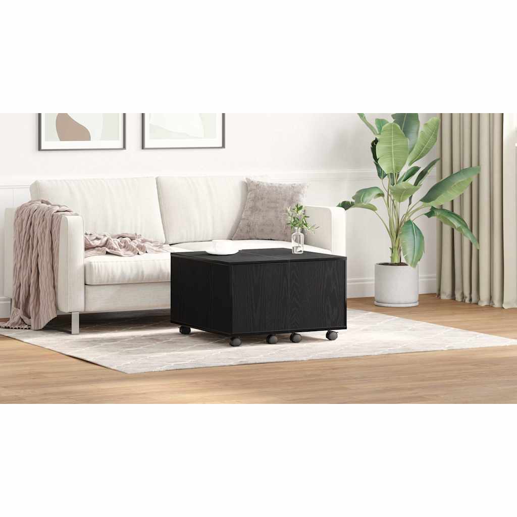 Coffee Table Black Oak 60 x 60 x 38 cm Engineered Wood