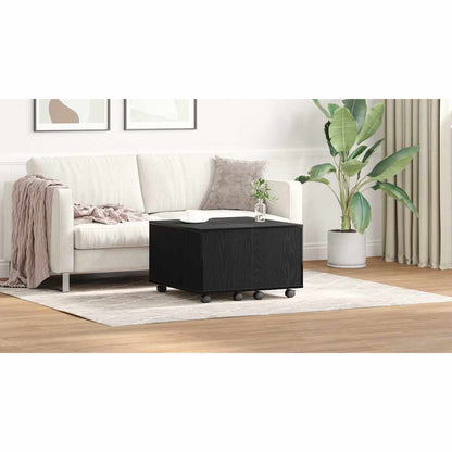Coffee Table Black Oak 60 x 60 x 38 cm Engineered Wood