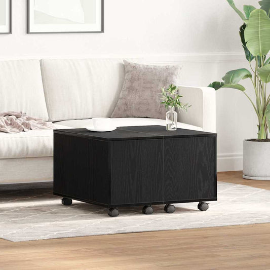 Coffee Table Black Oak 60 x 60 x 38 cm Engineered Wood