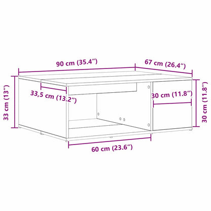 Coffee Table Black Oak 90 x 67 x 33 cm Engineered Wood