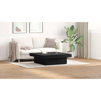 Coffee Table Black Oak 90 x 90 x 28 cm Engineered Wood