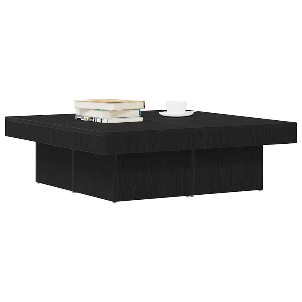 Coffee Table Black Oak 90 x 90 x 28 cm Engineered Wood