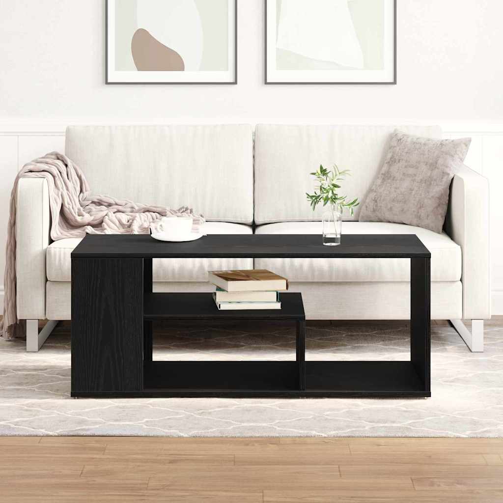 Coffee Table Black Oak 100 x 50 x 40 cm Engineered Wood